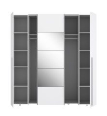 Armario modelo Rio 2,00x2,10 correderas y batientes  con Lunas en Blanco