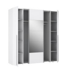 Armario modelo Rio 2,00x2,10 correderas y batientes  con Lunas en Blanco