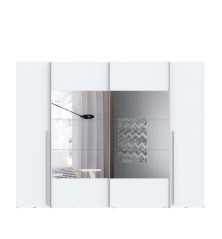 Armario modelo Rio  de 2,70x2,10 correderas y batientes con Lunas de espejo en blanco