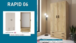 Armario modelo Rapid 2 Puertas 2 Cajones en color mauvella rallas