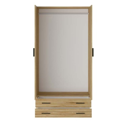 Armario modelo Rapid 2 Puertas 2 Cajones en color mauvella rallas