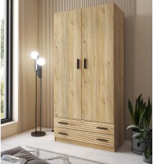 Armario modelo Rapid 2 Puertas 2 Cajones en color mauvella rallas