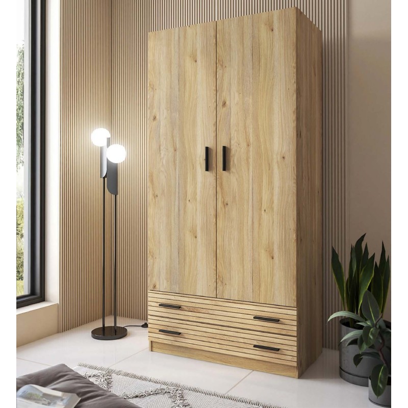 Armario modelo Rapid 2 Puertas 2 Cajones en color mauvella rallas