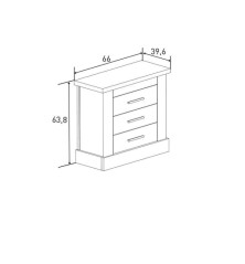 Dormitorio Rapid cabecero y dos mesitas en mauvella rayas