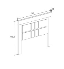 Dormitorio Rapid cabecero y dos mesitas en mauvella rayas