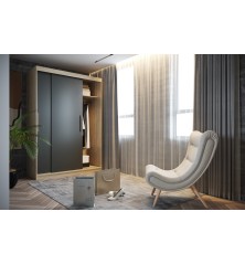 Armario Sara Corredera de 160 Roble/antracita