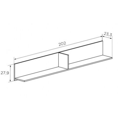 ESTANTE L 202 CM. MOD.CHAMPION CAMBRIA-BLANCO