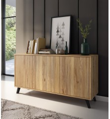 Aparador Solana moderno en madera rayada – Diseño y almacenaje