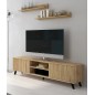 Mueble TV Solana moderno  Bajo para salón en madera rayada