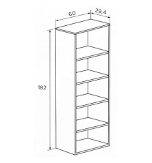 ESTANTERIA 182 CM. MOD.CHAMPION CAMBRIA-BLANCO