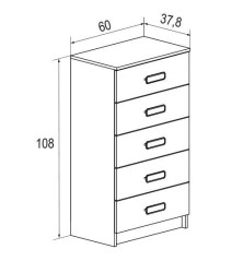 SINFONIER 5 CAJONES MOD.CHAMPION CAMBRIA-BLANCO