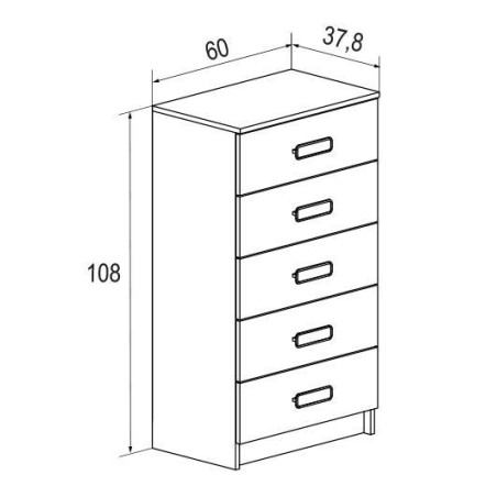 SINFONIER 5 CAJONES MOD.CHAMPION CAMBRIA-BLANCO