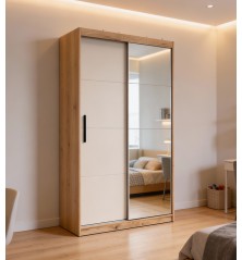 ARMARIO 2P. CORREDERA C/ESPEJO 120CM MOD. INOVA MAUVELLA-BEIG