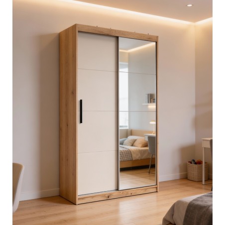 ARMARIO 2P. CORREDERA C/ESPEJO 120CM MOD. INOVA MAUVELLA-BEIG