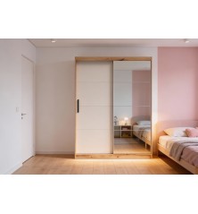 ARMARIO 2P. CORREDERA C/ESPEJO 150CM MOD. INOVA MAUVELLA-BEIG