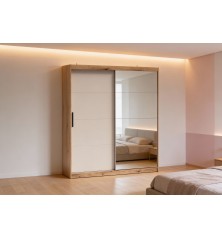 ARMARIO 2P. CORREDERA C/ESPEJO 200CM MOD. INOVA MAUVELLA-BEIG