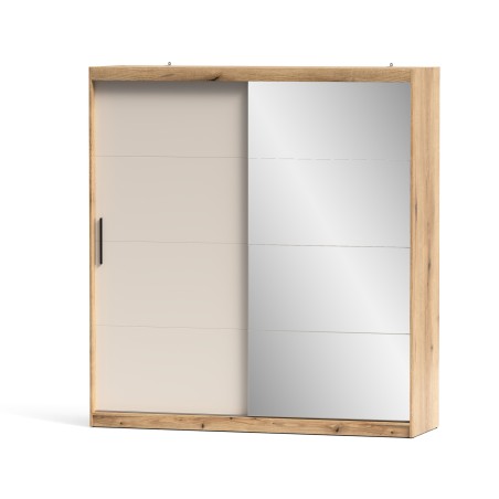 ARMARIO 2P. CORREDERA C/ESPEJO 200CM MOD. INOVA MAUVELLA-BEIG