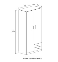 ARMARIO 2P. 2C MOD. AURA 2025 MAUVELLA
