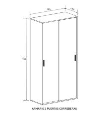 ARMARIO 2P.CORREDERA MOD. AURA 2025 MAUVELLA