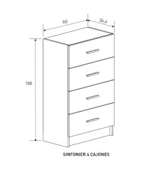 SINFONIER 4 CAJONES MOD.AURA 2025 MAUVELLA