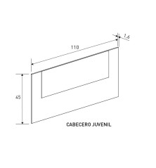 CABECERO JUVENIL MOD. AURA 2025 MAUVELLA-NEGRO