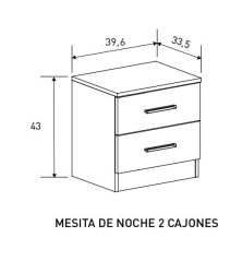 MESITA DE NOCHE 2 CAJONES MOD.AURA 2025 MAUVELLA