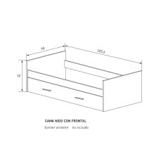 CAMA NIDO C/FRONTAL MOD. AURA 2025 MAUVELLA