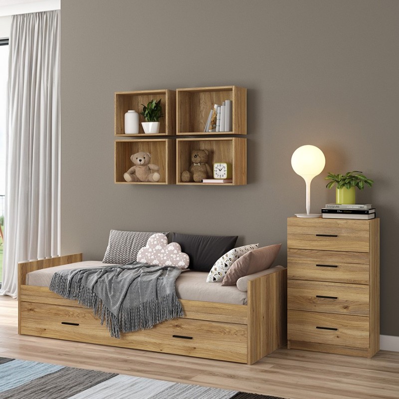 DORMITORIO JUVENIL S/ARMARIO MOD.AURA AMB.01 MAUVELLA