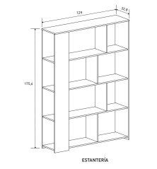 ESTANTERIA 129 CM. MOD. AURA 2025 MAUVELLA