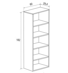 ESTANTERIA 182 CM. MOD. AURA 2025 MAUVELLA