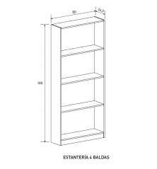 ESTANTERIA 4 BALDAS MOD. AURA 2025 MAUVELLA
