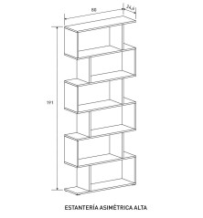 ESTANTERIA ASIMETRIC ALTA MOD. AURA 2025 MAUVELLA