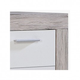 Mueble aparador de comedor trama color roble y blanco mate 135x41 cm