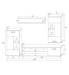 COMPOSICION UNICA LEDS 229CM. MOD.ANTIGONA