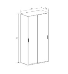 ARMARIO 2P. CORREDERAS MOD. ELBA MAUVELLA-BEIG