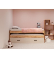 CAMA COMPACTA+C.NIDO RUEDAS MOD. ELBA MAUVELLA-BEIG