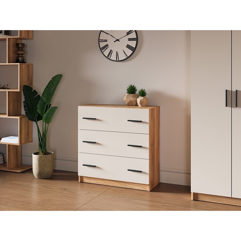 COMODA 3 CAJONES MOD. ELBA MAUVELLA-BEIG