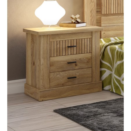 Mesita de Noche 3 Cajones RAPID Mauvella | Decornatur