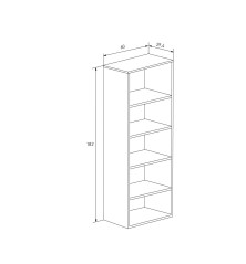 ESTANTERIA 182 CM MOD. ELBA MAUVELLA-BEIG