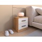 MESITA DE NOCHE 2 CAJONES MOD. ELBA MAUVELLA-BEIG