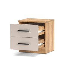 MESITA DE NOCHE 2 CAJONES MOD. ELBA MAUVELLA-BEIG
