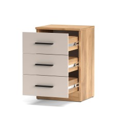 MESITA DE NOCHE 3 CAJONES MOD. ELBA MAUVELLA-BEIG