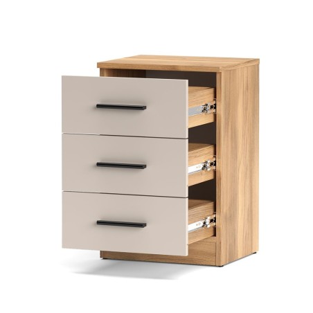 MESITA DE NOCHE 3 CAJONES MOD. ELBA MAUVELLA-BEIG