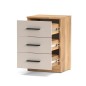 MESITA DE NOCHE 3 CAJONES MOD. ELBA MAUVELLA-BEIG