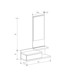 RECIBIDOR VERTICAL MOD. ELBA MAUVELLA-BEIG