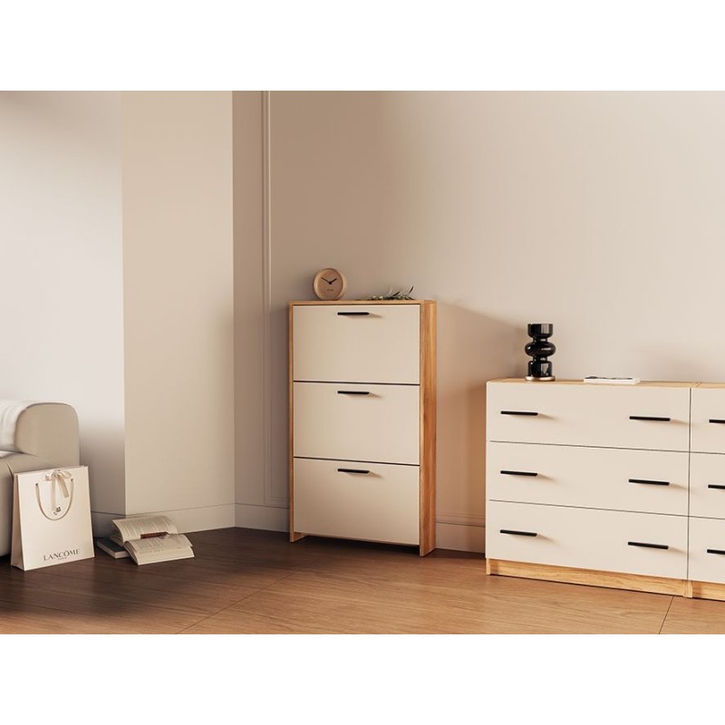 ZAPATERO 3 PUERTAS PATAS MOD. ELBA MAUVELLA-BEIG