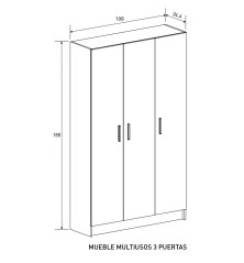 MUEBLE MULTIUSOS 3 PUERTAS MOD.AURA 2025 MAUVELLA
