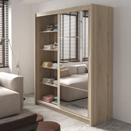 Armario de correderas modelo Kario  de 140cm  en Oak Sonoma