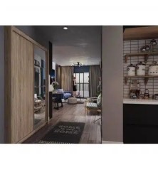 Armario de correderas modelo Kario  de 140cm  en Oak Sonoma