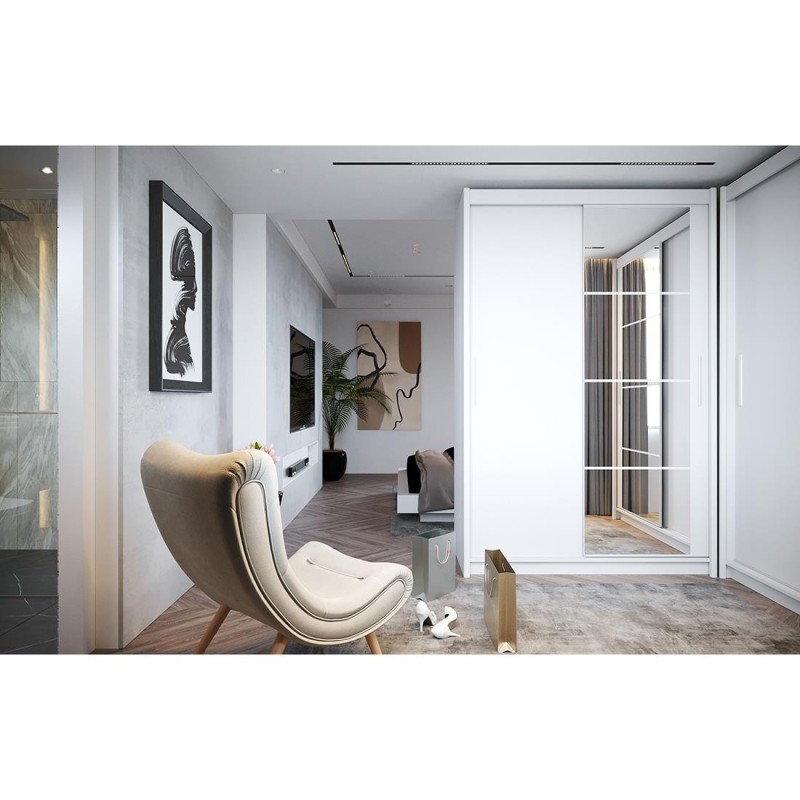 Armario de correderas modelo Kario  de 140cm  en Blanco